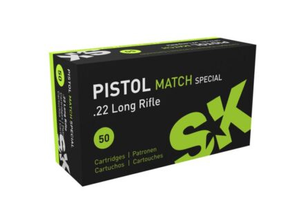 SK Pistol Match Special Rimfire Ammunition .22 LR 40 gr LRN 938 fps 50/ct