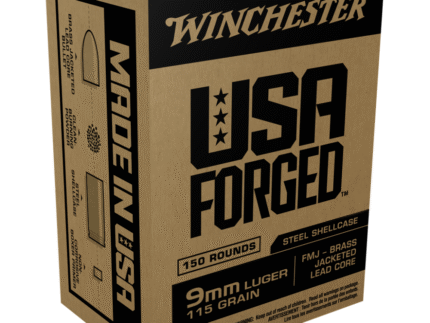 Winchester USA Forged- Steel Case Handgun Ammunition 9mm Luger 115 gr FMJ 1190 fps 150/ct