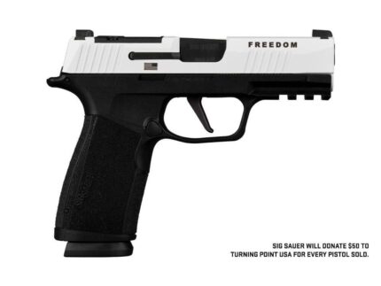 SIG P365-XMacro Freedom Handgun 9mm luger 17rd Magazines(2) 3.7" Barrel Two-Tone White on Black Optic Ready