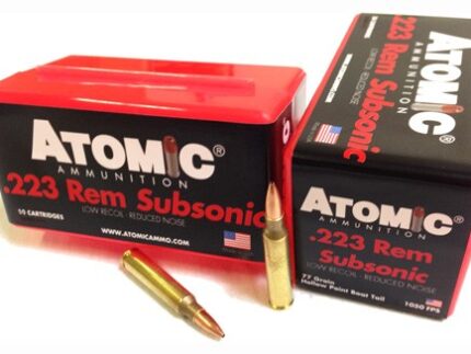 ATOMIC SUBSONIC 223 REM 77GR - BTHP 50RD 10BX/CS