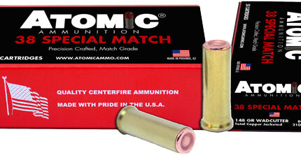 ATOMIC 38 SPECIAL MATCH 148GR - COPPER PLATE HBWC 50RD 10BX/CS