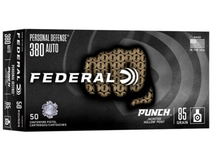 FEDERAL 380 AUTO 85GR PUNCH JHP 50RD/BX 10BX/CS