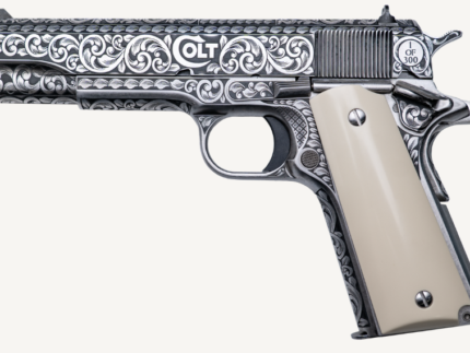 COLT GOVERNMENT 1911 SILVERADO 45ACP PISTOL FULL ENGRAVED/IVORY GRIP 7RD MAGAZINE 1-300 UNITS