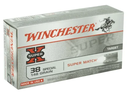 WINCHESTER 38 SPECIAL SUPER-X TARGET SUPER MATCH LWC 148 GR 50 RD/BX 10 BX/CS