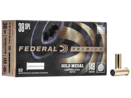 Federal Premium Gold Medal Handgun Ammunition .38 Spl 148 gr LWC 690 fps 50/box