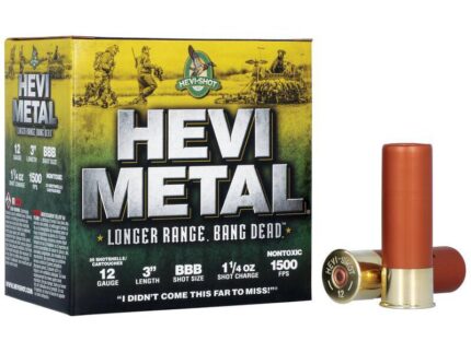 HEVI-Shot HEVI-Metal Longer Range Shotshell 12ga 3" 1-1/4 oz 1500 fps #BBB 25/ct