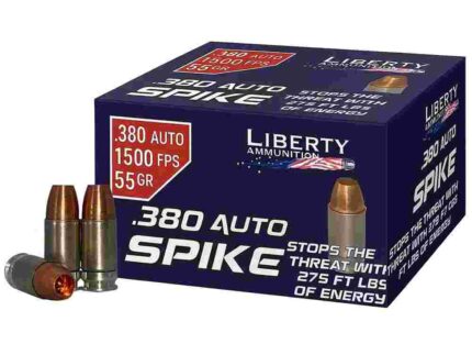 Liberty Spike Handgun Ammunition .380 Auto 55gr HP 1500 fps 20/ct