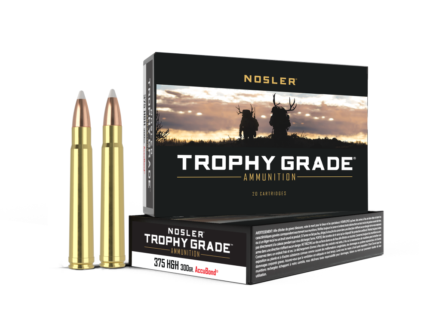 Nosler Accubond Trophy Grade Rifle Ammunition .375 H&H Mag 300 gr PT 2400 fps 20/ct