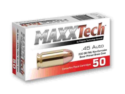 Maxxtech Brass Casefire Handgun Ammunition .45 ACP 230 gr FMJ  50/ct