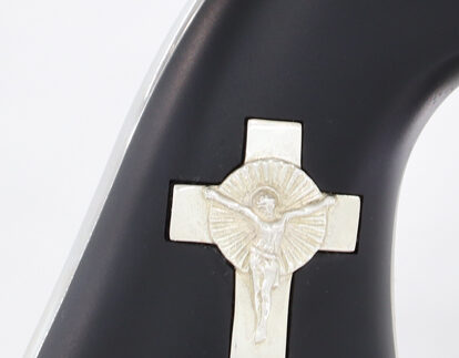 CIMARRON HOLY SMOKER 45LC FS - 4.75" WHITE/SILVER CROSS BLACK