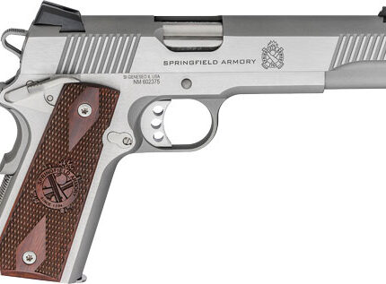 SPRINGFIELD 1911 LOADED 45ACP - 5" 7RD SS/WOOD GRIPS CA COMP