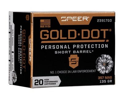 357 MAGNUM 135GR GOLD DOT HOLLOW POINT SHORT BBL 20/BOX