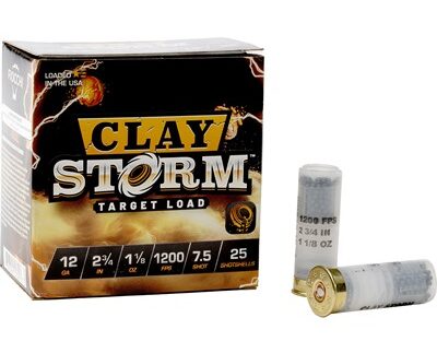 CLAY STORM 12 GAUGE 2-3/4'' 1OZ #7.5 SHOT 1200 FPS 25/BOX