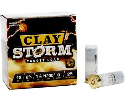 CLAY STORM 12 GAUGE 2-3/4'' 1-1/8OZ #8 SHOT 1200 FPS 25/BOX