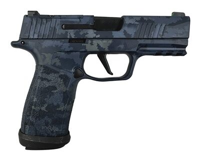 P365-XMACRO TACOPS 9MM 3.7''BBL (4)17RD BLUE MULTI CAMO