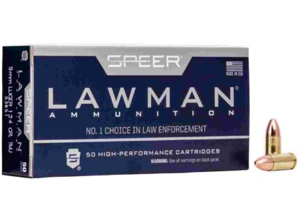 Speer Lawman Handgun Ammunition 9mm Luger 124 gr TMJ 1090 fps 50/ct