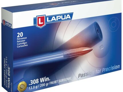 Lapua Rifle Ammunition .308 Win Subsonic 200 gr FMJ-BT 20/Box