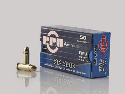 PPU Handgun Ammunition .32 ACP 71 gr FMJ 903 fps 903 fps 50/ct