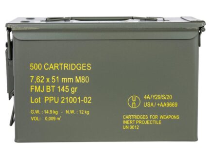 PPU Rangemaster Rifle Ammunition 7.62x51 145 gr FMJBT 2835 fps 500/ct