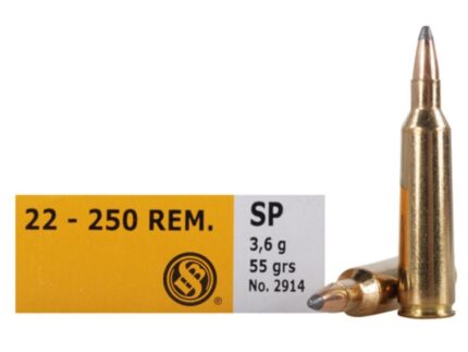 Sellier & Bellot Rifle Ammunition .22-250 Rem 55 gr SP  - 20/box