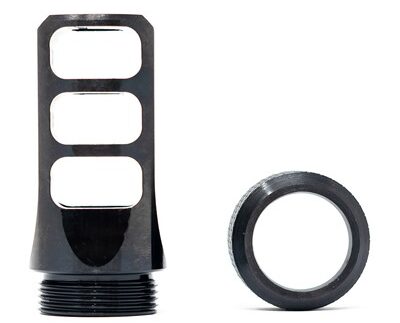 MUZZLOK 8.6 BLACKOUT 3-PORT MUZZLE BRAKE M18X1.5 THREADS BLK