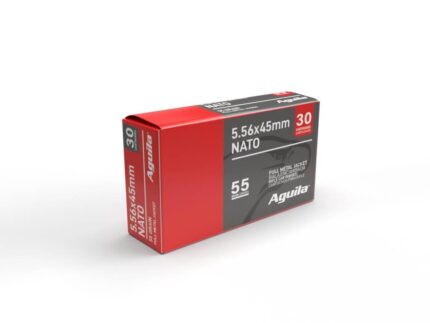Aguila 5.56mm NATO Rifle Ammunition 5.56mm 55 Grain FMJ 3164 fps 30/ct