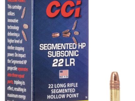 CCI Segmented HP Subsonic Rimfire Ammunition .22 LR 40 gr 1050 fps 50/ct