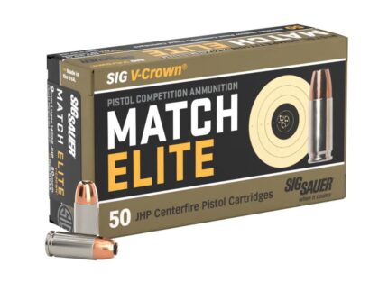 Sig Sauer Match Elite Handgun Ammunition 9mm Luger 147gr JHP 880 fps 50/ct
