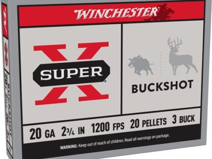 WINCHESTER SUPER-X 20GA 2.75" - #3 BUCK 20 PELLETS 5RD 50BX/CS