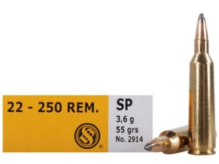 SELLIER & BELLOT 22-250 REM 55GR SP 20RD BOX 25 BOXES PER CASE