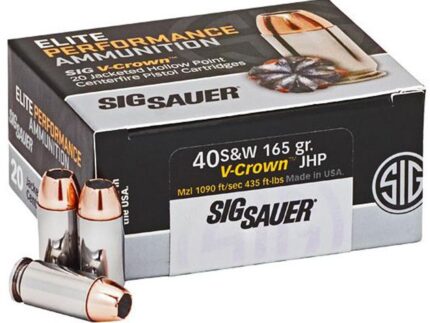 Sig Sauer Elite V-Crown Performance Pistol Ammo 40 S&W 165 gr. JHP 50 rd.