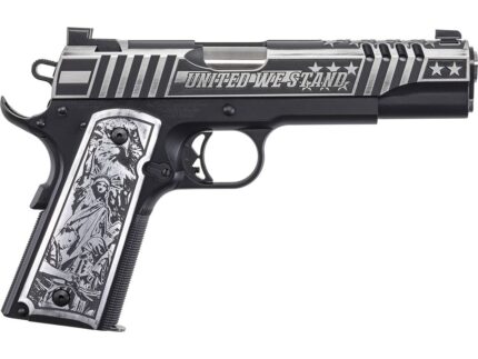 Auto-Ordnance United We Stand Custom 1911 Pistol 45 ACP 5 in. Black and Silver 7 rd. Night Sights