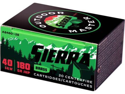 Sierra Outdoor Master Handgun Ammo 40 S&W 180 gr. JHP 20 rd.
