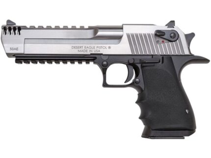 Magnum Research Desert Eagle Mark XIX Pistol 50 AE 6 in. GRY/BLK Battleworn Engraved 7 rd.