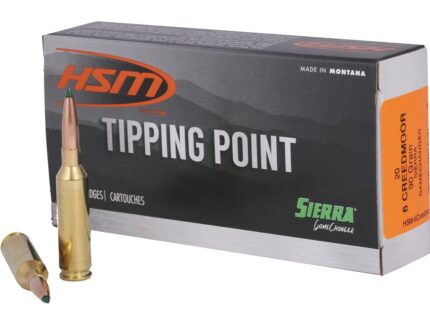 HSM Tipping Point Rifle Ammunition 6mm Creedmoor Sierra Gamechanger 90 gr. 20 rd.
