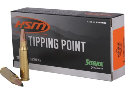 HSM Tipping Point Rifle Ammunition 308 Win. Sierra Gamechanger 165 gr. 20 rd.
