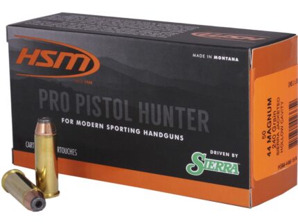 HSM Pro Pistol Hunter Ammunition 44 Mag. Sierra JHC 240 gr. 50 rd.