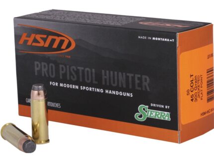 HSM Pro Pistol Hunter Ammunition 45 Colt Sierra JSP 300 gr. 50 rd.