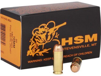 HSM Training Handgun Ammunition 10mm Auto FMJ 180 gr. 50 rd.