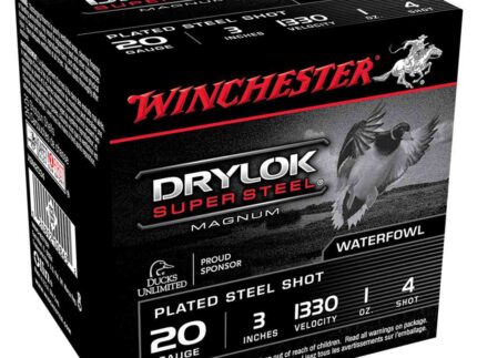Winchester Drylok Magnum Plated Load 20 ga. 3 in. 1 oz. 4 Shot 25 rd.