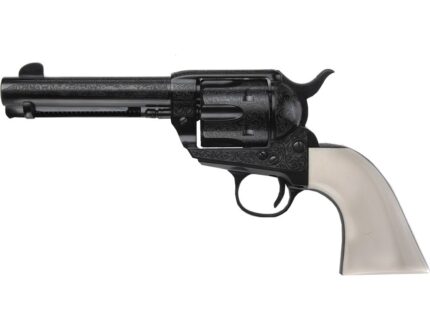 Pietta 1873 GWII The Shootist Revolver 357 Mag. 4.75 in. Laser Engraved Blue Ultra Ivory