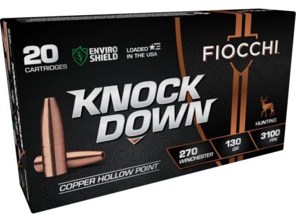 Fiocchi Knock Down Rifle Ammo 270 Win. 130 gr. Copper HP 20 rd.
