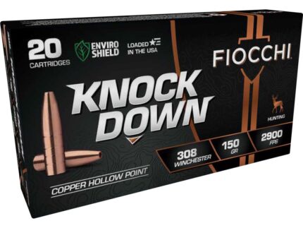 Fiocchi Knock Down Rifle Ammo 308 Win. 150 gr. Copper HP 20 rd.