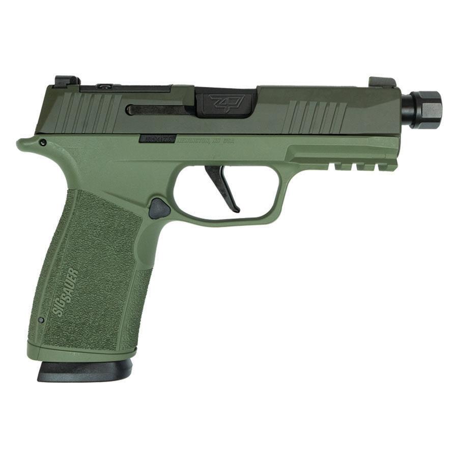 https3A2F2Fmedia.chattanoogashooting.com2Fimages2Fproduct2FXI6712052TG2Fsig_sauer_p365_xmacro_handgun_9mm_luger_17rd_magazines_2_3_7_barrel_two_tone_green_tb_xi6712052tg_0002_Right