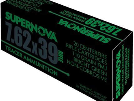 Supernova Tracer Rifle Ammunition  7.62x39 110 gr. FMJ Green Tracer 20 rd.