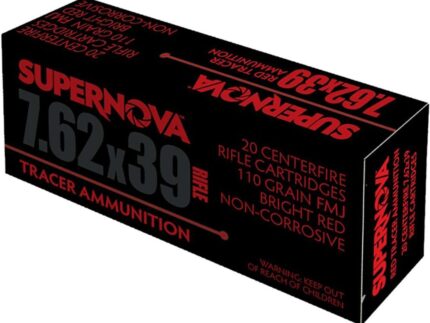 Supernova Tracer Rifle Ammunition  7.62x39 110 gr. FMJ Red Tracer 20 rd.