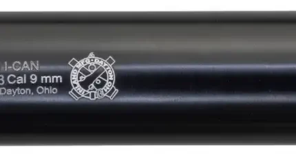 INLAND I-CAN 6" Aluminum Black Type III Anodized Black .45 Suppressor, .578x28 direct thread base