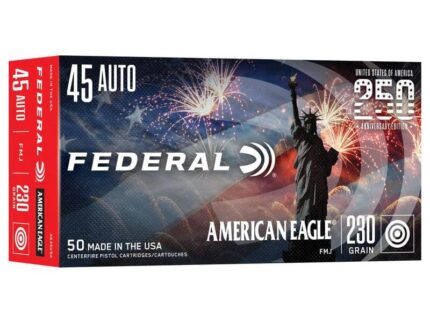 Federal 250th Anniversary USA Handgun Ammunition .45 Auto 230gr FMJ 890 fps 50/ct