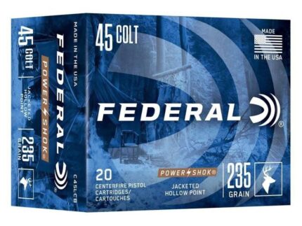 Federal Power-Shok Handgun Ammunition 45 Colt 235gr JHP 845 fps 20/ct