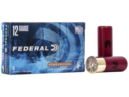 Federal Power-Shok Low Recoil Shotshells 12 ga 2-3/4" 9plts 1140 fps #00 5/ct